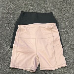 RBX Bike Shorts Black and Pink High-Waisted Stretch